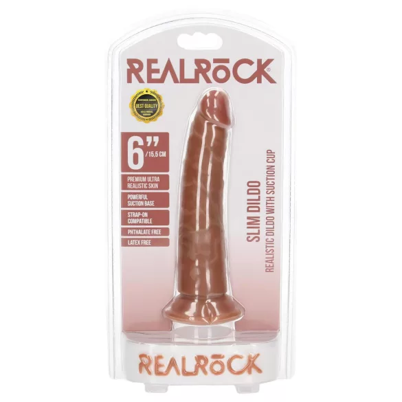 RealRock - realistisk dildo 15,5cm - mörk naturfärg
