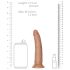 RealRock Slim - realistisk dildo 15,5 cm (mörk naturfärg)