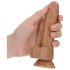 RealRock - Dildo med sugkopp och testiklar - 15,5 cm (mörk natur)