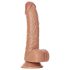 RealRock - dildo med sugkopp och pung - 15,5cm - mörk naturfärg