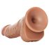 RealRock - dildo med sugkopp och pung - 15,5cm - mörk naturfärg
