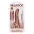 RealRock - dildo med sugkopp och pung - 15,5cm - mörk naturfärg