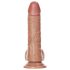 RealRock - dildo med sugkopp och pung - 15,5cm - mörk naturfärg