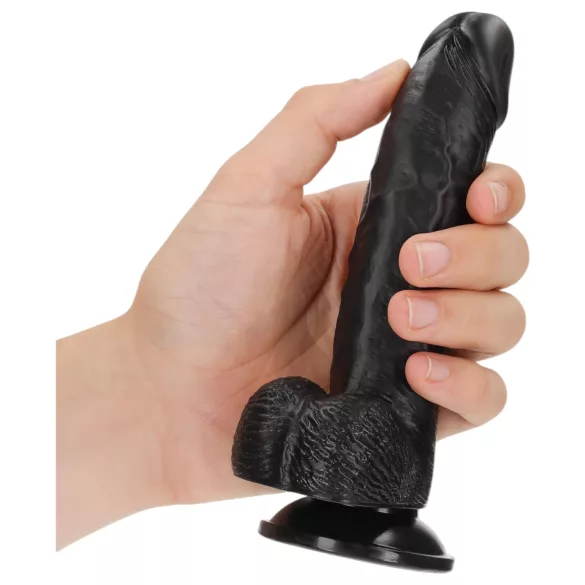 RealRock - realistisk dildo med sugkopp - 15,5 cm - svart