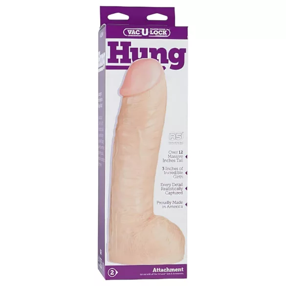 Doc Johnson Vac-U-Lock Hung 12 - realistisk dildo med pung (naturlig)