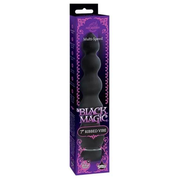 Doc Johnson - Black Magic 7 - styv analvibrator med 5 kulor (svart)