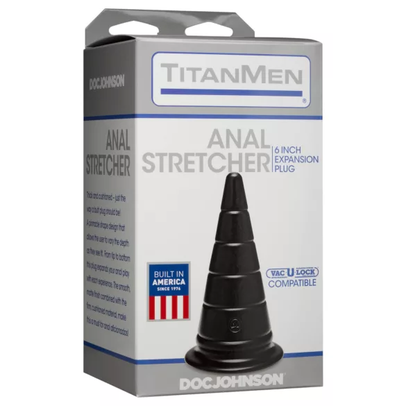 Doc Johnson TitanMen Anal Stretcher - konformad analplugg (svart) - 15 cm