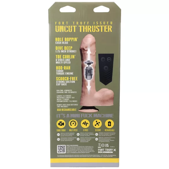 Doc Johnson - stötvibrator med fjärrkontroll - mini uncut - naturfärg