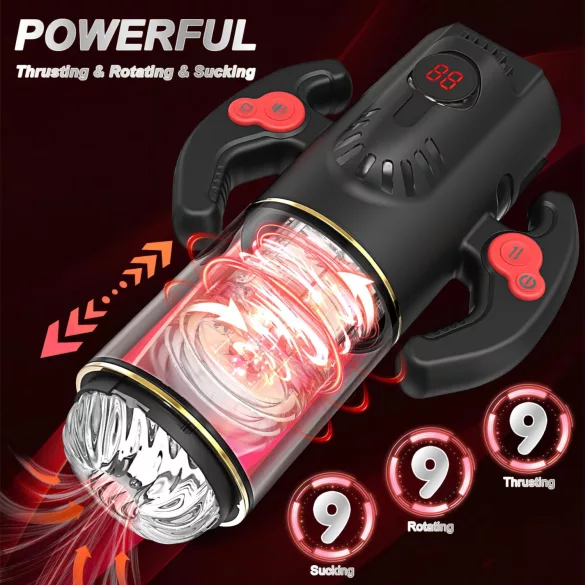 AlvUp - automatisk roterande masturbator - svart