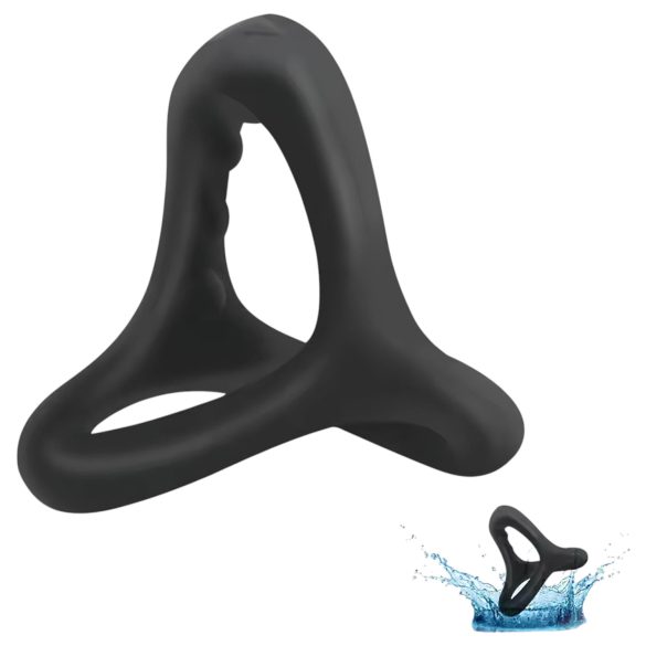 Penis- och pung-ring med prickig yta (svart)