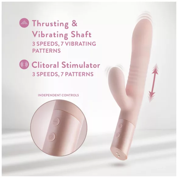 Blush Fraya - rabbitvibrator med stötfunktion - rosa