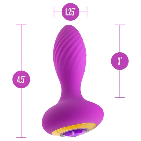 Oh My Gem - analplugg med vibrator och sten - lila