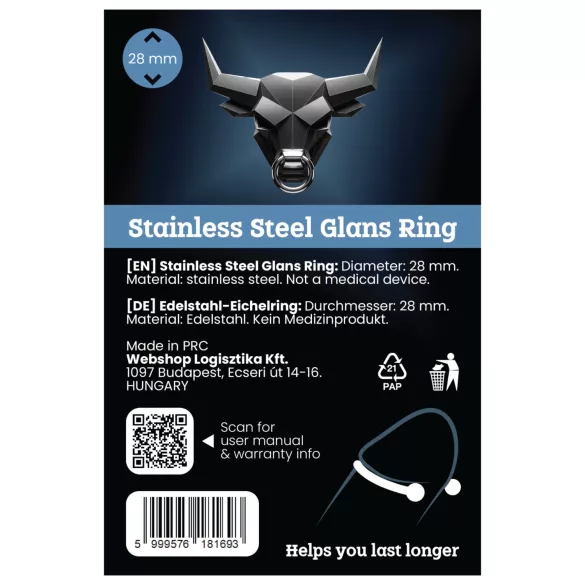 Rozsdamentes - ollonring för fördröjd utlösning - rostfritt stål 28mm