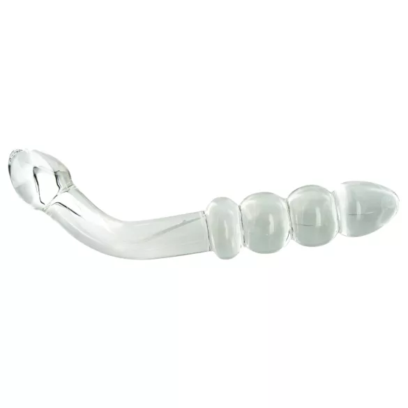 Prisms Hamsa - dubbelsidig G-punkt glasdildo - transparent