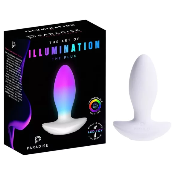 Paradise Illumination - vibrerande analplugg med belysning (vit)