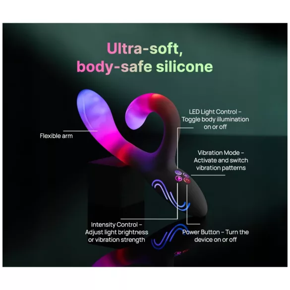 Paradise Illumination - vibrator med lysande klitorishuvud (vit)