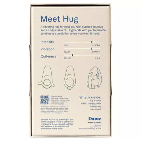 Dame Hug - justerbar vibrerande penisring (grön)