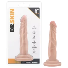   Dr. Skin 5 - realistisk dildo med sugkopp - naturfärg - 14,5 cm