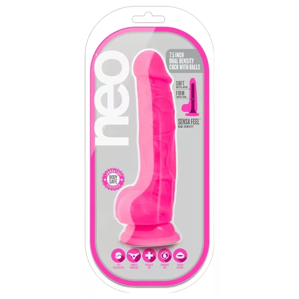 Blush Neo - dildo med sugkopp - 19 cm - rosa