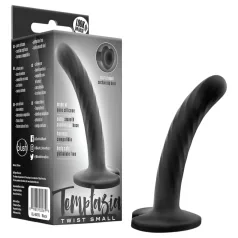 Temptasia Twist Small - dildo med sugkopp, vriden (svart)