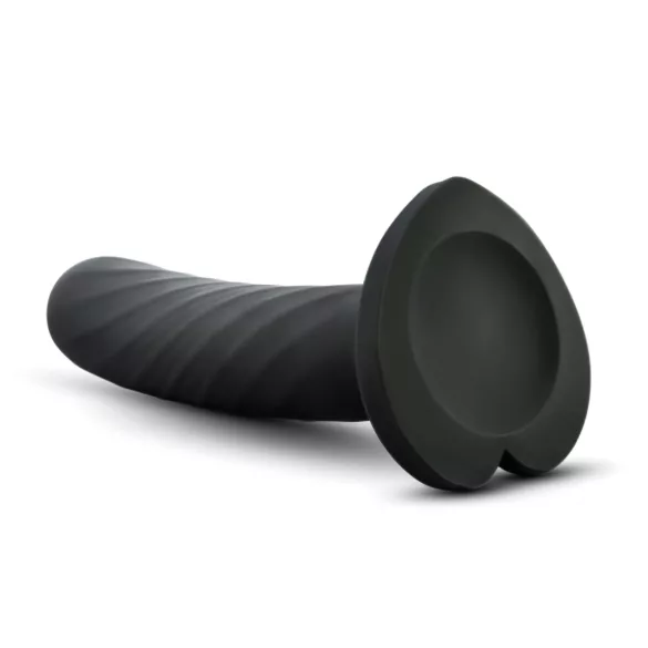 Temptasia Twist Small - dildo med sugkopp, vriden (svart)