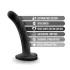 Temptasia Twist Small - dildo med sugkopp, vriden (svart)