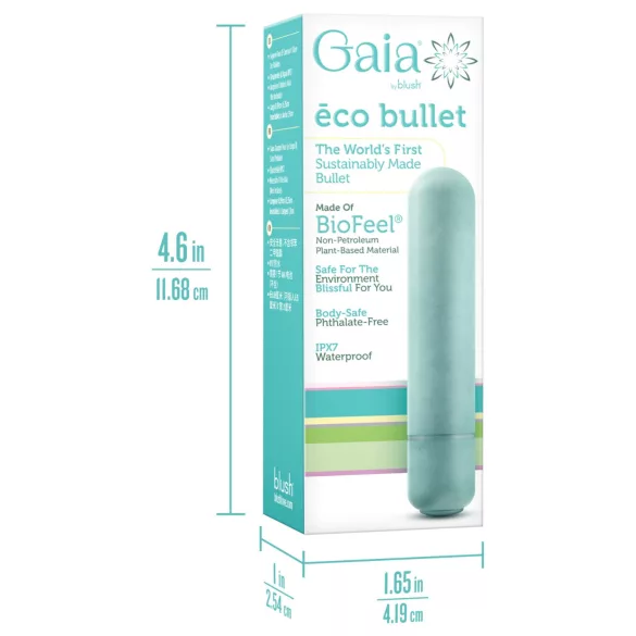 Gaia Eco M - miljövänlig stavvibrator (turkos) - medium