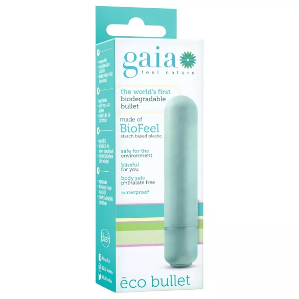 Gaia - stavvibrator - miljövänlig, medelstorlek - turkos