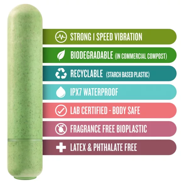 Gaia - vibratorstav - miljövänlig - grön - medium