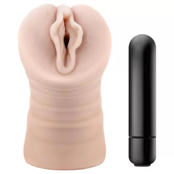 M for Men Ashley - vibrerande masturbator - naturfärg
