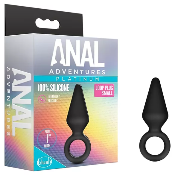 Anal Adventures Platinum S - analplugg (svart) - liten