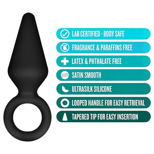 Anal Adventures Platinum S - analplugg (svart) - liten
