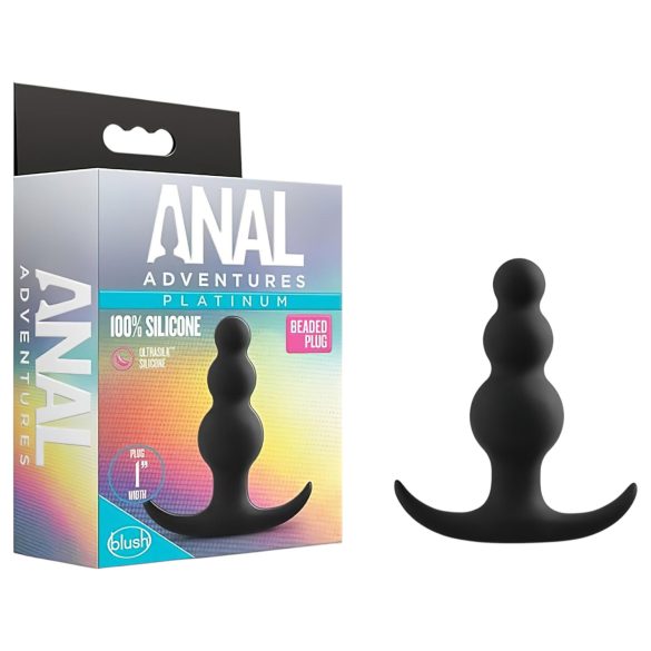 Anal Adventures Platinum - analplugg med pärlor - svart