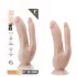 Dr. Skin 8 - dubbel dildo med sugkopp - naturfärg