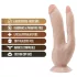 Dr. Skin 8 - dubbel dildo med sugkopp - naturfärg