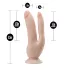 Dr. Skin 8 - dubbel dildo med sugkopp - naturfärg