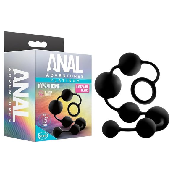 Anal Adventures - analdildo med pärlor - svart