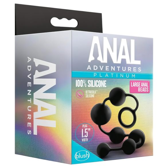 Anal Adventures - analdildo med pärlor - svart