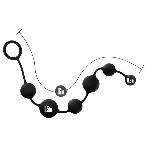 Anal Adventures - analdildo med pärlor - svart