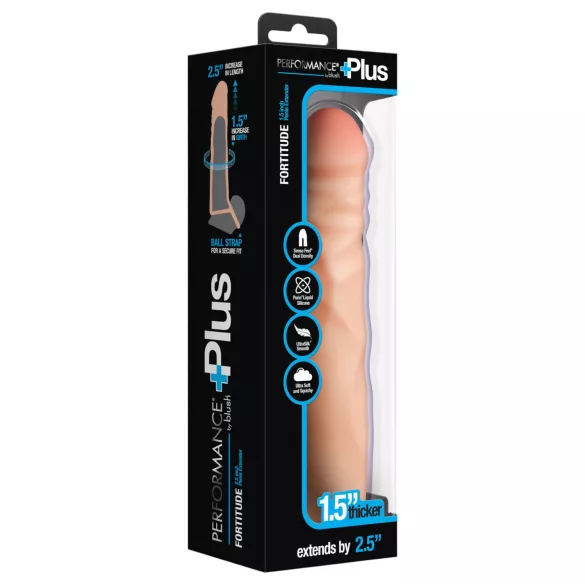 Performance Plus 2,5 - penishylsa med en testikelring (naturell)