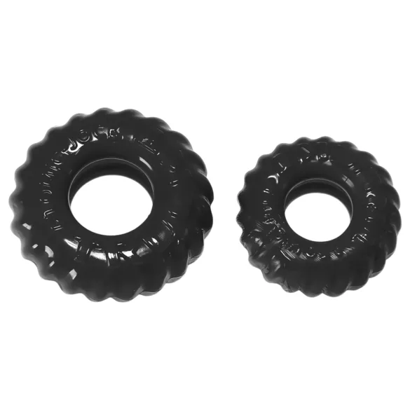 OXBALLS - penisring set med ribbor - svart