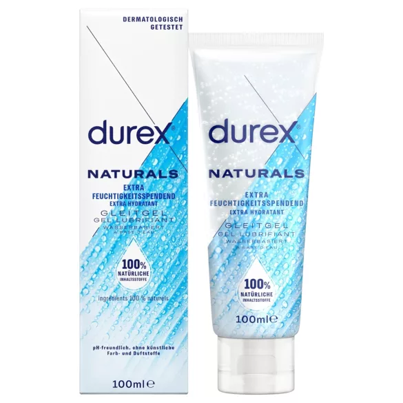 Durex Natural - glidmedel - vattenbaserat, fuktgivande - 100ml