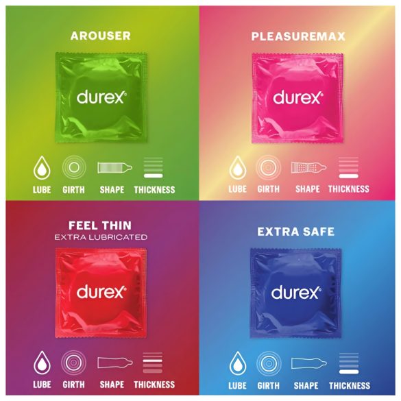 Durex Surprise Me - kondompaket - mixade varianter - 40 st