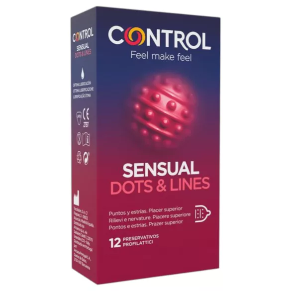 Control - kondom räfflad nopprad - 12 st