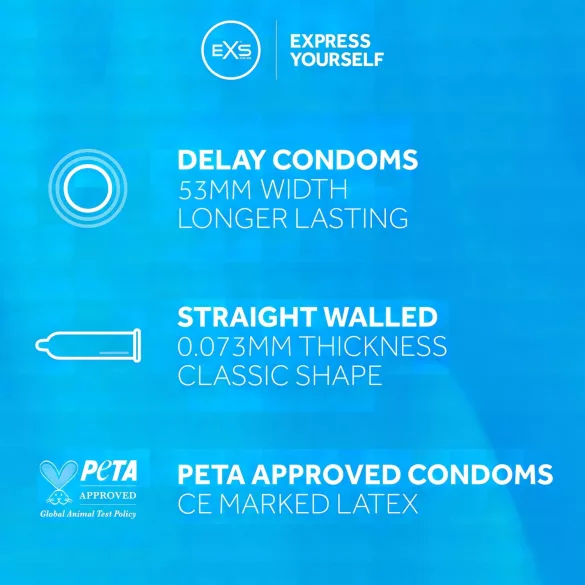 EXS - kondomer med fördröjande effekt - latex - 144 st