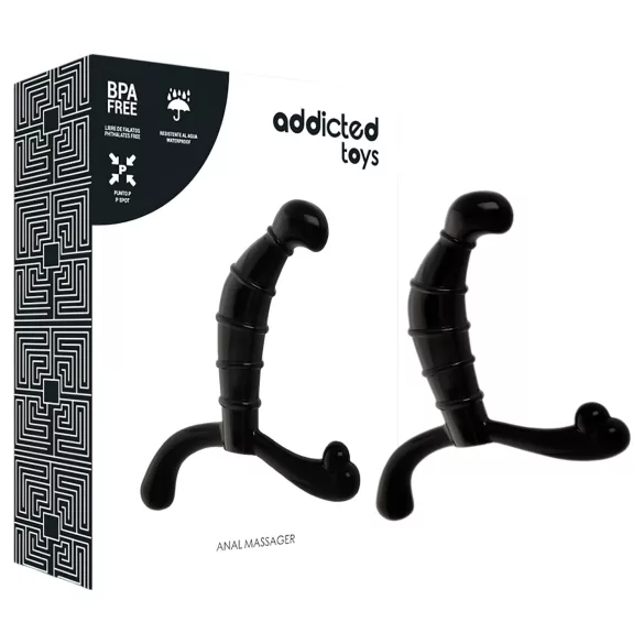 Addicted Toys - prostatakörtel- och mellangårdsmassör (svart) - 11,3 cm