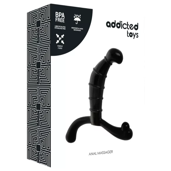 Addicted Toys - prostatakörtel- och mellangårdsmassör (svart) - 11,3 cm