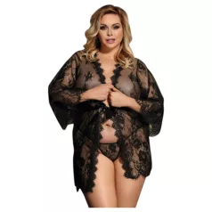 Subblime Queen Plus - spets morgonrock set - svart XL-2XL