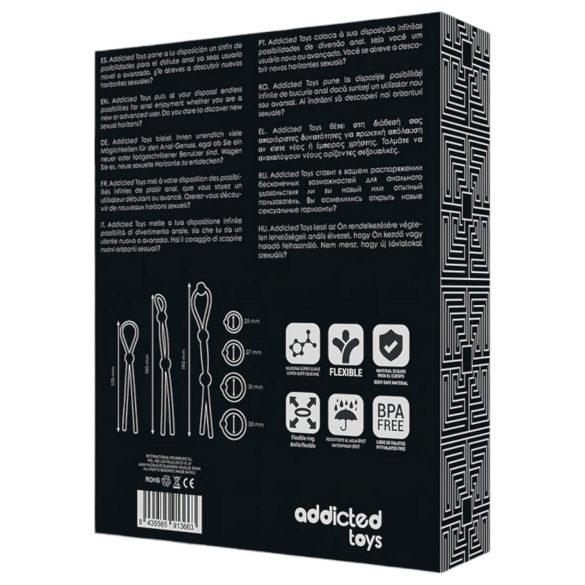Addicted Toys - penisring set silikon 7-pack svart