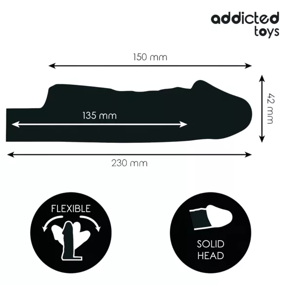 Addicted Toys - penishylsa med pung-ring - 23cm - transparent